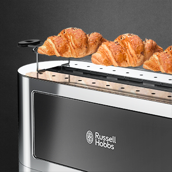 Russell hobbs black glass toaster best sale